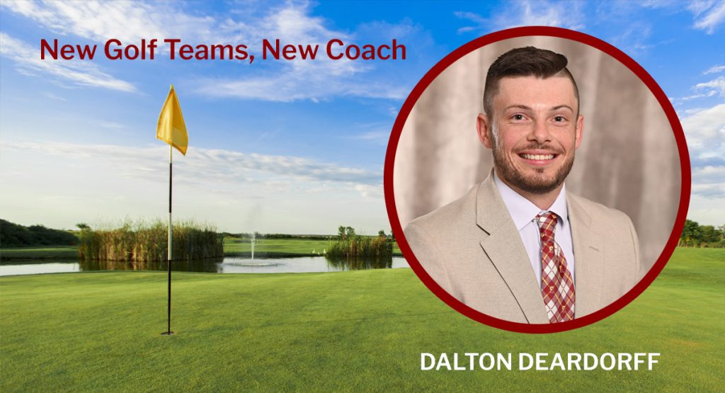 New Team New coach. Headshot of new men's golf coach Dalton Deardorff
