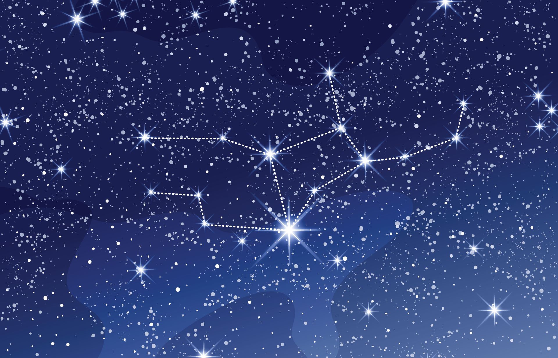 Virgo Constellation In Blue Night sky